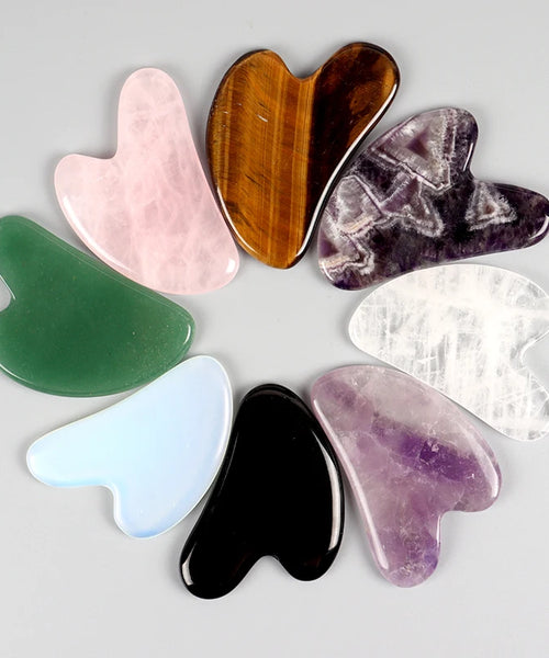 Heart-Shaped Gua Sha – Rose Quartz Facial Massage Tool