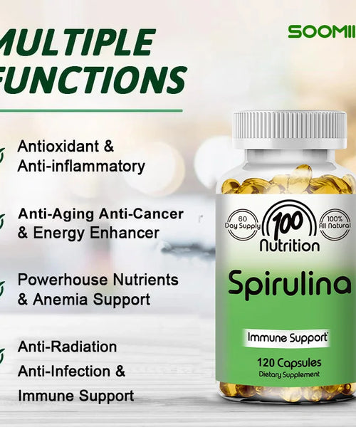 Natural Spirulina Capsules for Immunity & Endurance