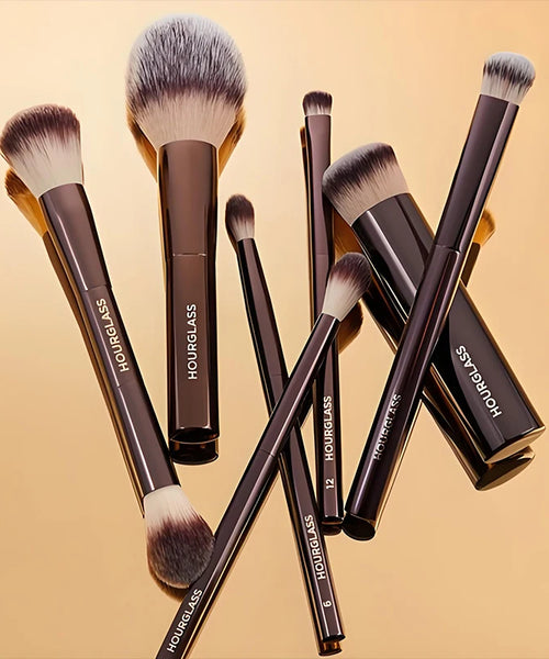 Hourglass Vegan Travel Brush Set – 7-Piece Face & Eye Collection with Bag