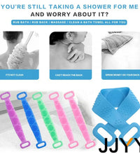 JJYY New Silicone Bath Towel Massage Bath Brush Long Strip