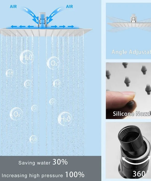 LED Digital Display Shower System with Body Jets