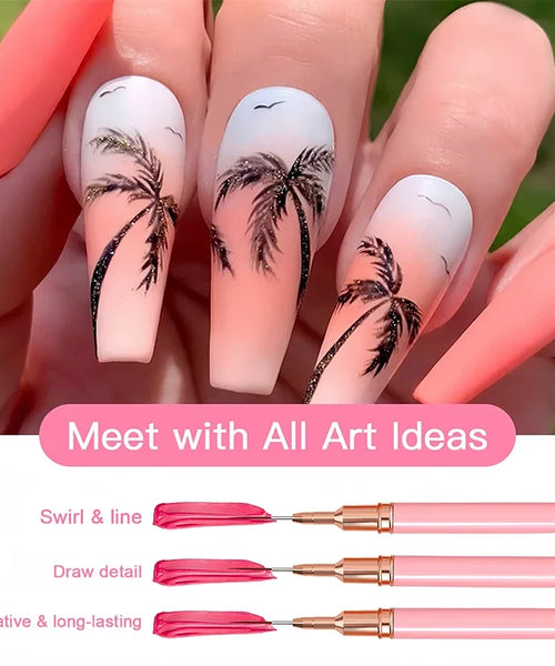 Nail Liner Brush Set – 5-Piece Precision Nail Art Pens (7–25mm)