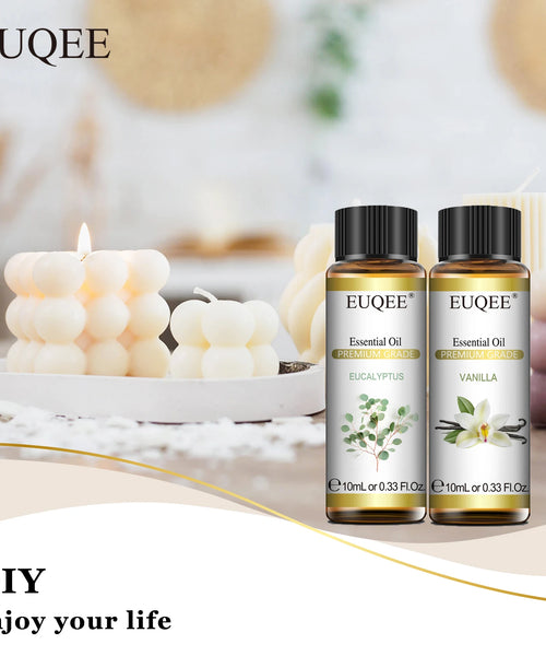 EUQEE 10ml Natural Essential Oils – For Diffusers, DIY Soap & Candle Making