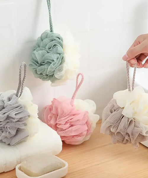 Soft Shower Mesh Foaming Sponge & Exfoliating Back Brush