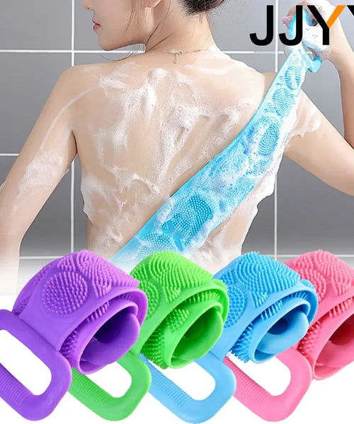 JJYY New Silicone Bath Towel Massage Bath Brush Long Strip