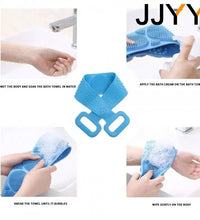 JJYY New Silicone Bath Towel Massage Bath Brush Long Strip