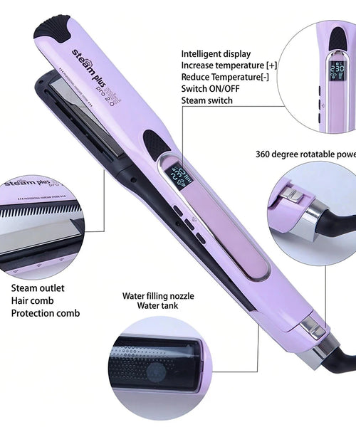 2025 Steam Straightening Iron & Titanium Curling Iron