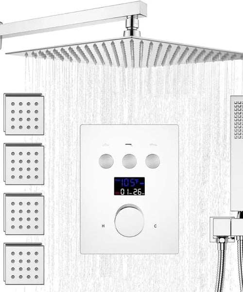 LED Digital Display Shower System with Body Jets