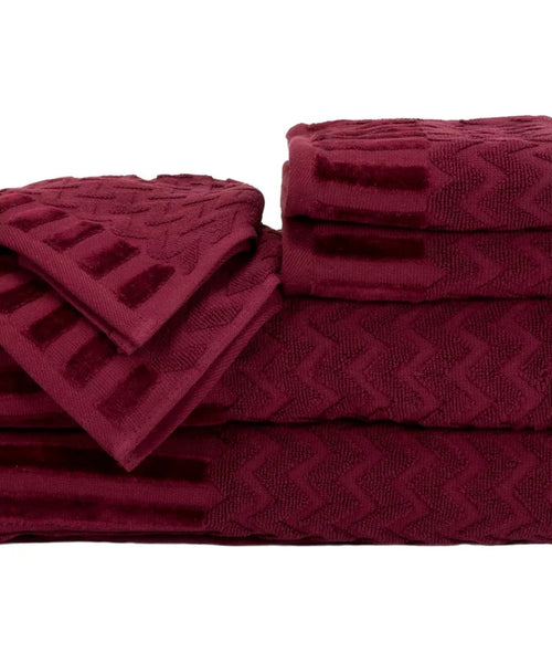 Chevron Pattern Plush Sculpted Spa Luxury Decorative, Hand and Face Towels