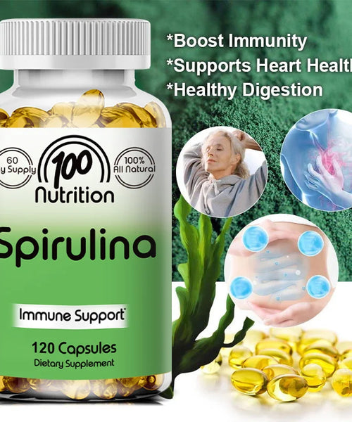 Natural Spirulina Capsules for Immunity & Endurance