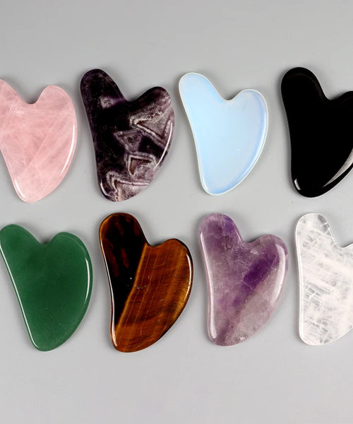 Heart-Shaped Gua Sha – Rose Quartz Facial Massage Tool