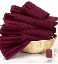 Chevron Pattern Plush Sculpted Spa Luxury Decorative, Hand and Face Towels